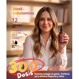 Vitamina B12 Liposomal Líquida | 5x veces mayor Absorción | Desarrollado por la Dra. Friné Velázquez | con Gotero - perfecto para Niños y Adultos | Di
