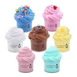 ZONEWAY 7 Pack Cake Butter Slime Kits, Soft and Non-Sticky Slime Kit Party Favors for Girls and Boys