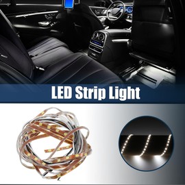 uxcell 4pcs 17.7 Inch LED Strip Light Decoration Cuttable Waterproof White Still Light for Car Truck Cargo Trailer RV Motorcycle Marine Boat