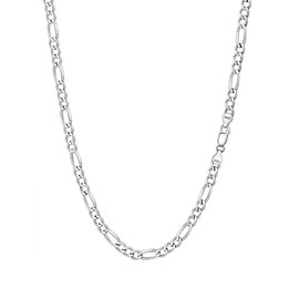 Prosilver 925 silver jewellery, men's necklace, Italy Figaro chain, 1+3 link chain, minimalist jewellery for boys/men, 2.9 mm/5 mm wide, chain length: 46 cm/51 cm/55 cm/61 cm/66 cm/71 cm, Silver
