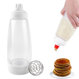WBYNB Pancake Mixer Bottle, Hand Batter Dispenser, Dough Dispenser, Multi-Purpose Dough Dispenser, Squeeze Bottle, Dough Scoop Pancakes, for Cakes, Pancakes, Muffins, Waffles