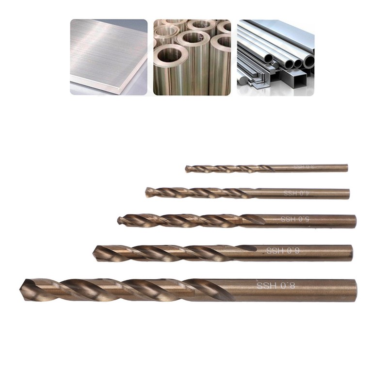 5Pcs Straight Shank Twist Drill Bit HSS 3 4 5