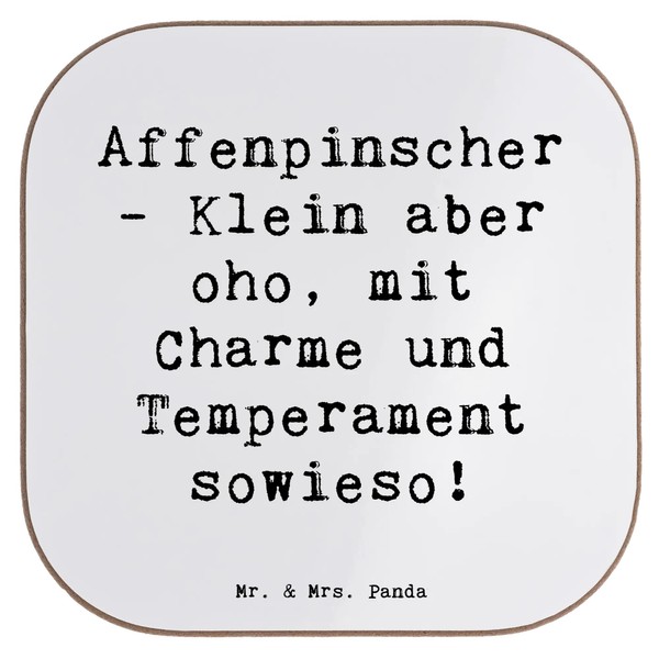 Mr. & Mrs. Panda Bierdeckel Spruch Affenpinscher Charme - Geschenk,