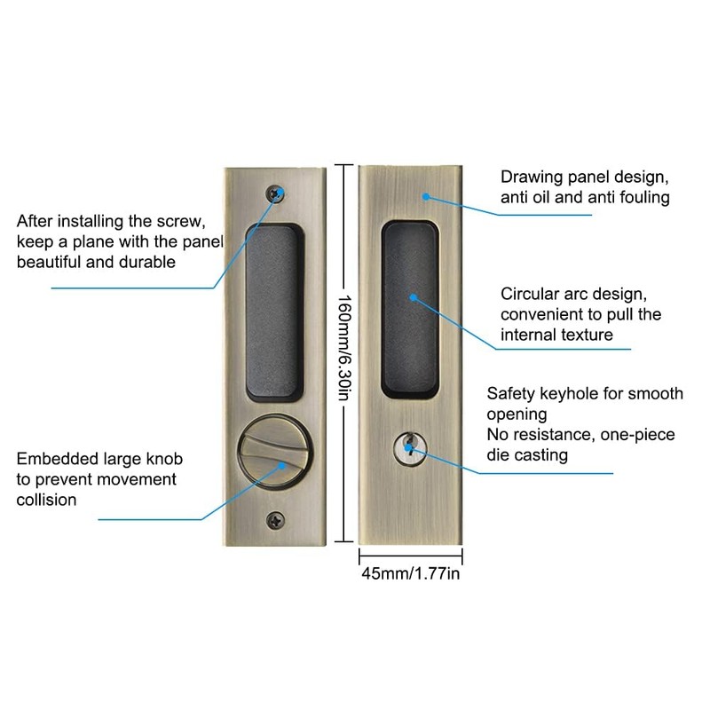 Sliding Pocket Door Lock Mortise Lock Pocket Door Lock Handle