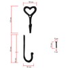 FUXXER Rustic Iron Hooks Cast Iron Heart Design Coat Hooks