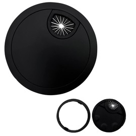 Desk Cable Grommet, 80mm Metal Desk Grommet Desk PC Computer Cable Cord Wire Tidy Grommet Table Cable Hole Cover for Home Office, Black