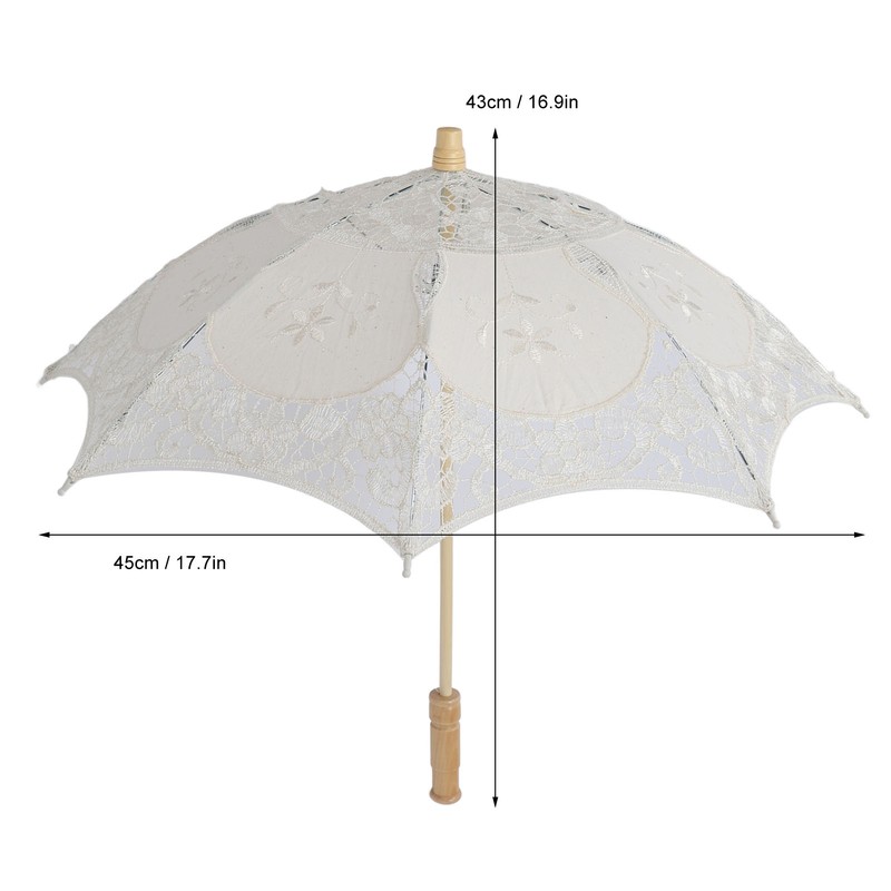 Lace Parasol Umbrella Wedding Bridal Lace Umbrella Decorative Embroidery Flower