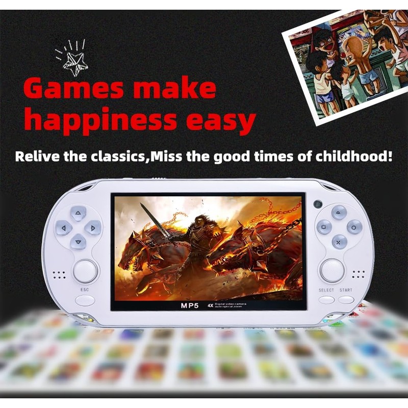 HLF 4.3 inch Retro Video Game Console Build 2200 Games