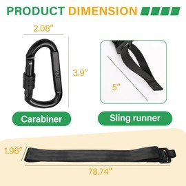 Trdzi Safety Harness Tree Strap for Tree Stand Hunting - Nylon, Steel, Black, Adjustable, Unisex, Adult Hunters, Hunting Gear