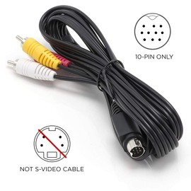 10 Pin Audio and Video DIN Cable | NOT S-Video Cable | 6 feet - RCA Composite | Compatible with DIRECTV AT&T: H25, C31, C41, C41-W, C51, C61, C61-K