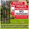 Private Property No Trespassing Sign with 54 Inch Black Metal