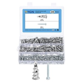 DTGN 12x30mm Self-Drilling Drywall Anchors with Screws Kit - 120 Set - Good for Concrete Tile Cement - Zinc Alloy Hollow Wall Anchors Kit with Screws