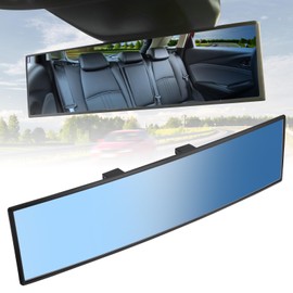 JOYTUTUS Rear View Mirror, Universal 11.81 Inch 2 Pack Panoramic Convex Rearview Mirror, Interior Clip-on Wide Angle Rear View to Reduce Blind Spot Effectively for Car SUV Trucks - Blue