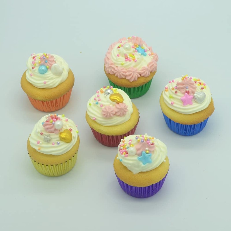 Huaswan Red Foil Cupcake Liners Mini Paper Baking Cups for