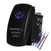 BACAUTOPARTS Blue Led Windshield Washer Wiper Momentary Rocker Switch 7Pin
