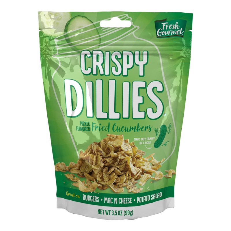 Fresh Gourmet Crispy Dillies, Pickle Flavored Fried Cucumbers 3.5 Ounce