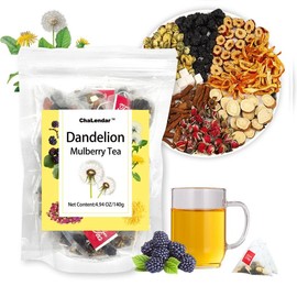 Dandelion Mulberry Tea - 140g Pack of 20 Individual Teabags with 8 Organic Herbal Ingredients - Fruit - Specification: 2pack/40bags