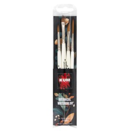 KUM - Set di pennelli da artista Botanical Watercolor, 4 pezzi