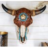 Ebros Gift Western Star Tooled Leather Steer Bison Buffalo Bull