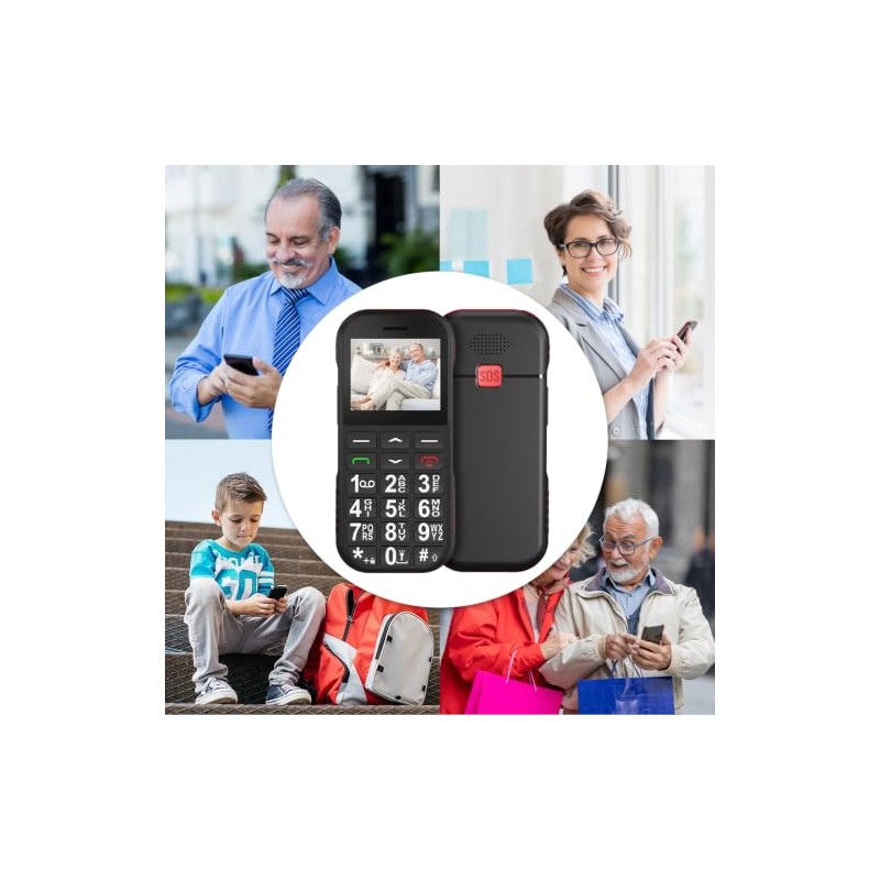 Usteetic 4G Unlocked Senior Mobile Phones, Charging Station, Black