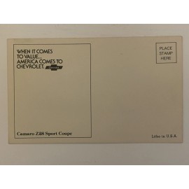 1979 Camaro Z 28 sport coupe postcard dealer promo