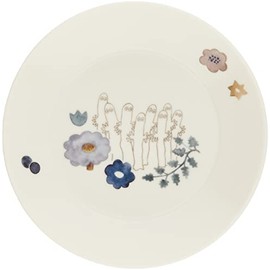 Yamaka Shoten Moomin MM2104-257 Herbarium Plate, Diameter Approx. 5.3 inches (13.5 cm), Microwave Safe, Moomin Goods, Scandinavian Mother's Day, Gift, Tableware, Gift, Wedding Gift, Made in Japan