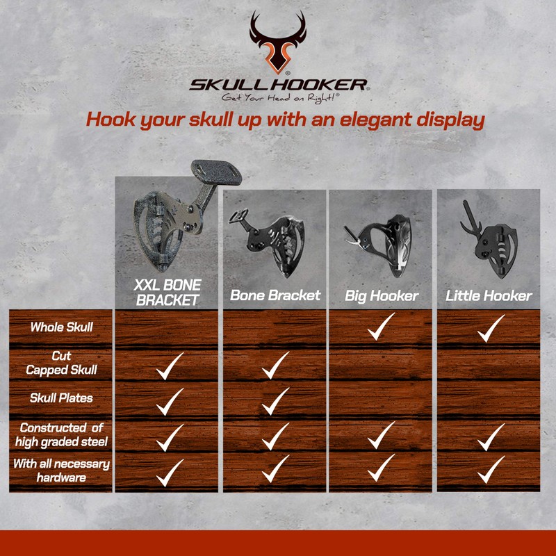 Skull Hooker Powder-Coated Steel XXL Bone Bracket – Designed to