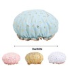 4 Pack Double Layer Hot Embossed Printed Shower Cap Elastic