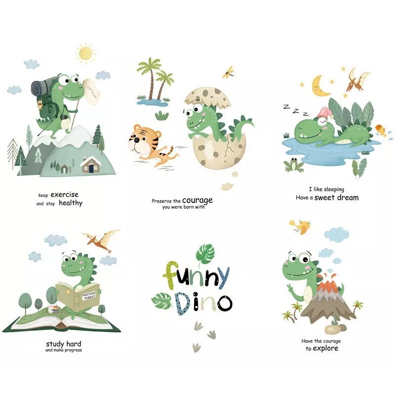 DaraBaby Vinil Decorativo Infantil Dinosaurios Animales Bebé Niños