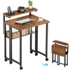 GreenForest Folding Desk with Adjustable Monitor Stand, 24.8 in Small