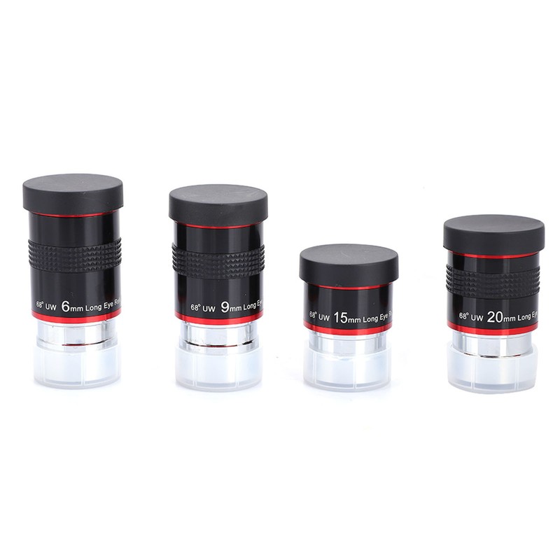 1.25" 68° Ultra Wide Angle FMC Eyepiece Kit 6+9+15+20mm for