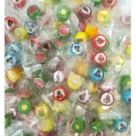 Lucky Boys Fruit Slices Candy Hard Candy Bulk 1 lb Bag of Individually Wrapped Small Candy Variety Fruity Flavors Great for Office, Reception, Buffet, Treat Bags (Fruit Slices Hard Candy)