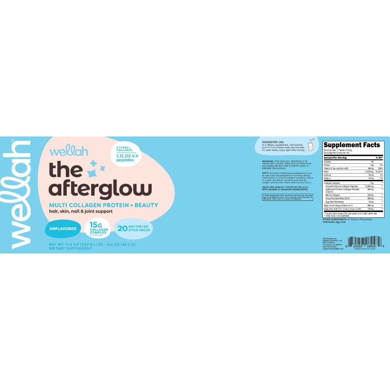 Wellah Multi Collagen Protein + Beauty Unflavored (20 Stickpacks) -