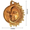 Purpledip Brass Wall Hanging 'Celestial Yin-Yang': Sun-Moon Decor Statue (11561)