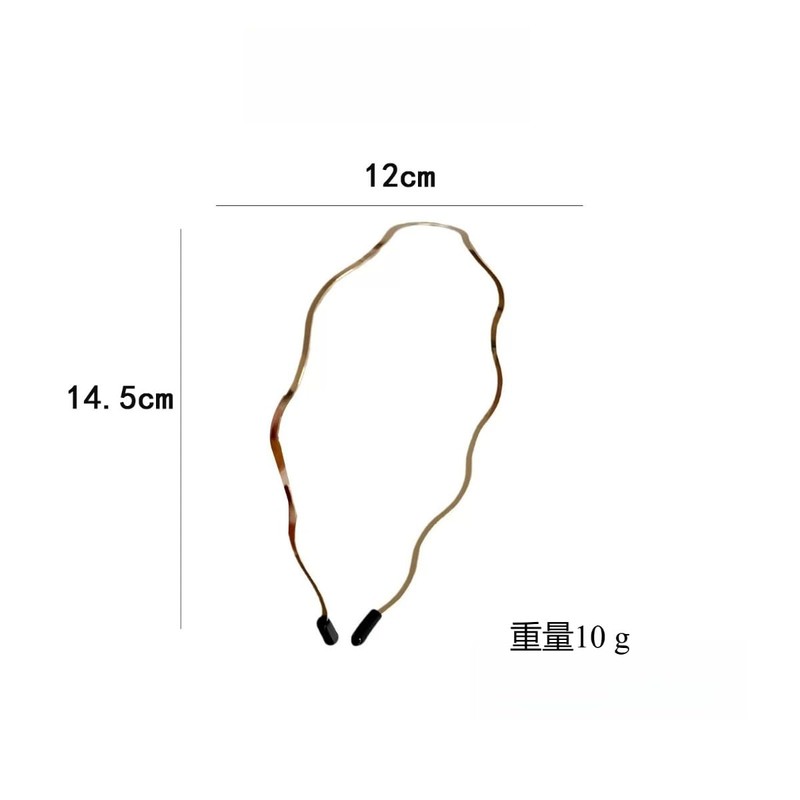 Zixui Thin Gold Wave Headband, Simple Design