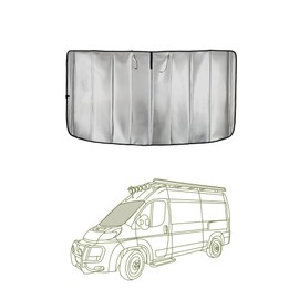 VanEssential Insulated Reflective Blackout Front Windshield Cover Designed for RAM Promaster Van Years 2014 to Current Model - Black Reflective