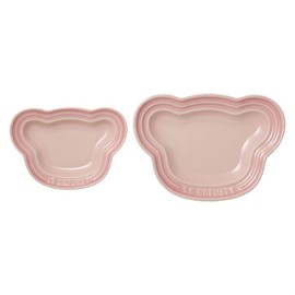 Le Creuset Children's Plate Set, Baby Bear, Plate Set, Milky Pink, Baby Shower, First Eating Girls, Gift