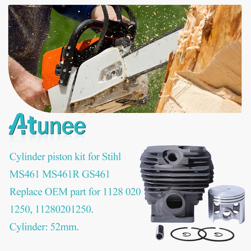 Atunee 52mm MS461 Cylinder Piston Kit for Stihl MS461 MS461R