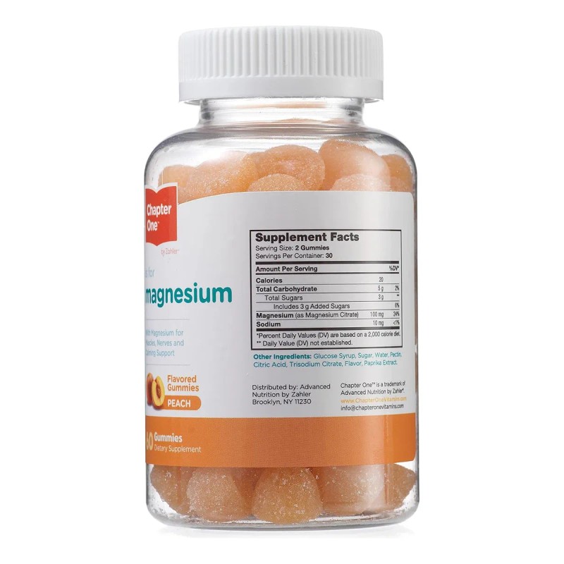 Zahler Chapter One Gomitas De Magnesio De Durazno 60goms