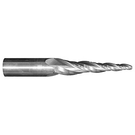 3/16" Tip Dia. x 3/4" Flute Length - Solid Carbide Tapered End Mill - 3 Degree Per Side, Ball End