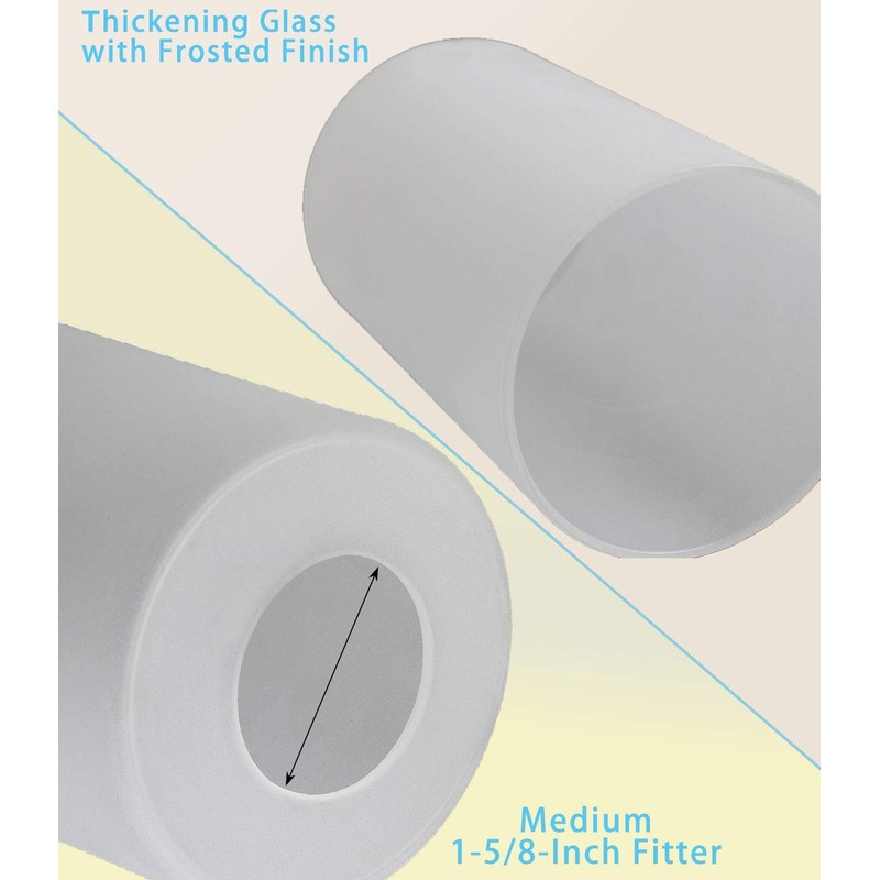 Anmire 3 Pack Frosted Glass Shade, Cylinder Light Fixture Replacement
