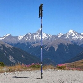 EAS one mount 4-stage adjustable length hiking stick 110cm blue trekking pole