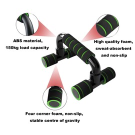 Push Up Bars Gym Exercise Equipment Fitness 1 Pair Push Up Handles with Padded Foam Handle and Non-Slip Stable Structure for Men and Women (Green)