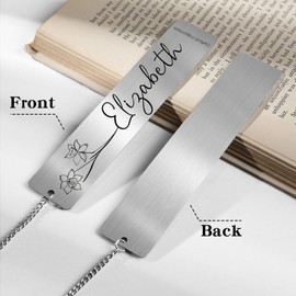 Berirexrion Christian Bookmark for Women - Elizabeth Daffodil Happiness Bookmarkers Bible Verse Metal Inspirational Scripture Religious Book Accessories Gifts for School Office Bible Study Supplies