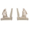 Bunny Rabbit Bookends, Set of 2, White Finish
