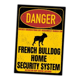 French Bulldog Sign Danger Security System Door Sign Dog Sign Warning Sign Dog Safety Sign Dog Private Property Dog Warning Warning