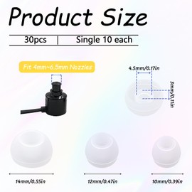 30 Pcs Earbud Replacement Pieces Silicone Earbuds Cap Fit Most in- Ear Headphones Eartips (Inner Hole 4mm-6.5mm) Ear Tips Cushion Earphones Earbuds (White)