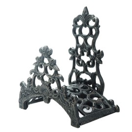 Sungmor Heavy Duty Cast Iron Garden Hose Holder - Wall Mounted Water Hose Hanger - Antique Emblem Decorative Hose Reel - Water Hose Rack Butler Storage - Two Installation Methods Wall Decor Holder