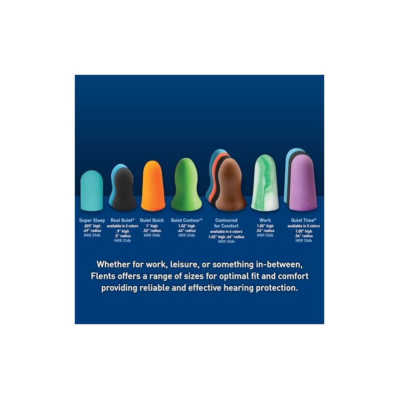 Flents - Tapones para los oídos, Multi Color, 50 pair