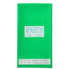 Unique Party 5091 - Emerald Green Plastic Tablecloth, 9ft x 4.5ft